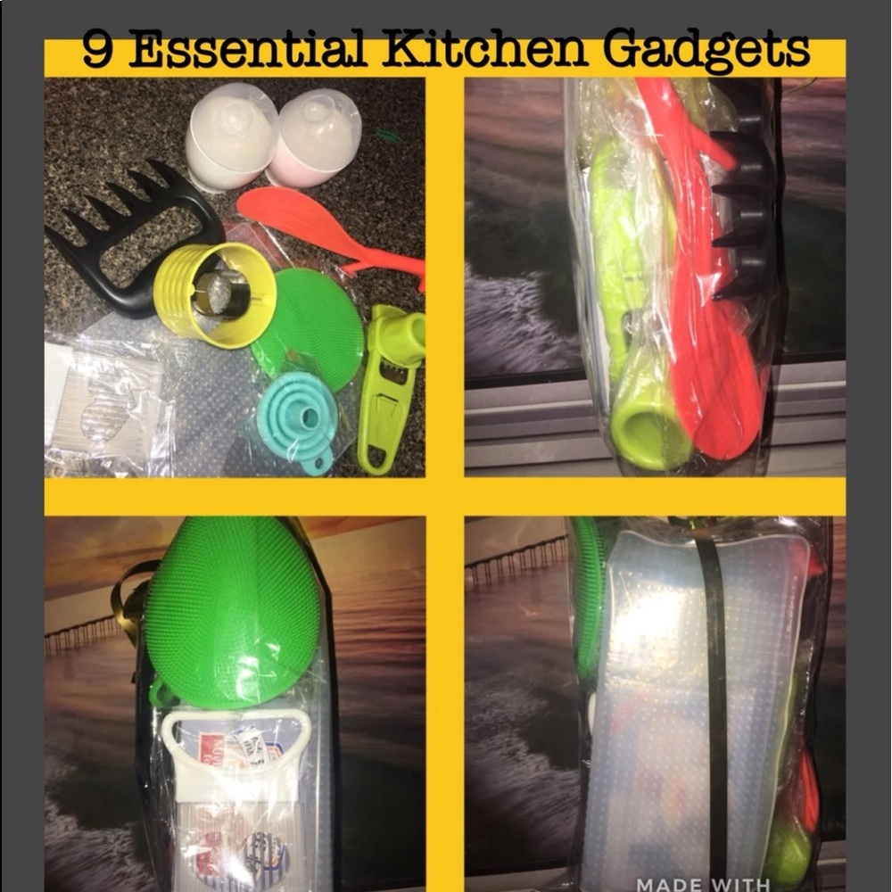 9 Kitchen Essentials. All Brand New.—-Bin 3